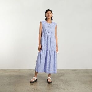 Everlane The Tiered Midi Dress Blue Base - Size S